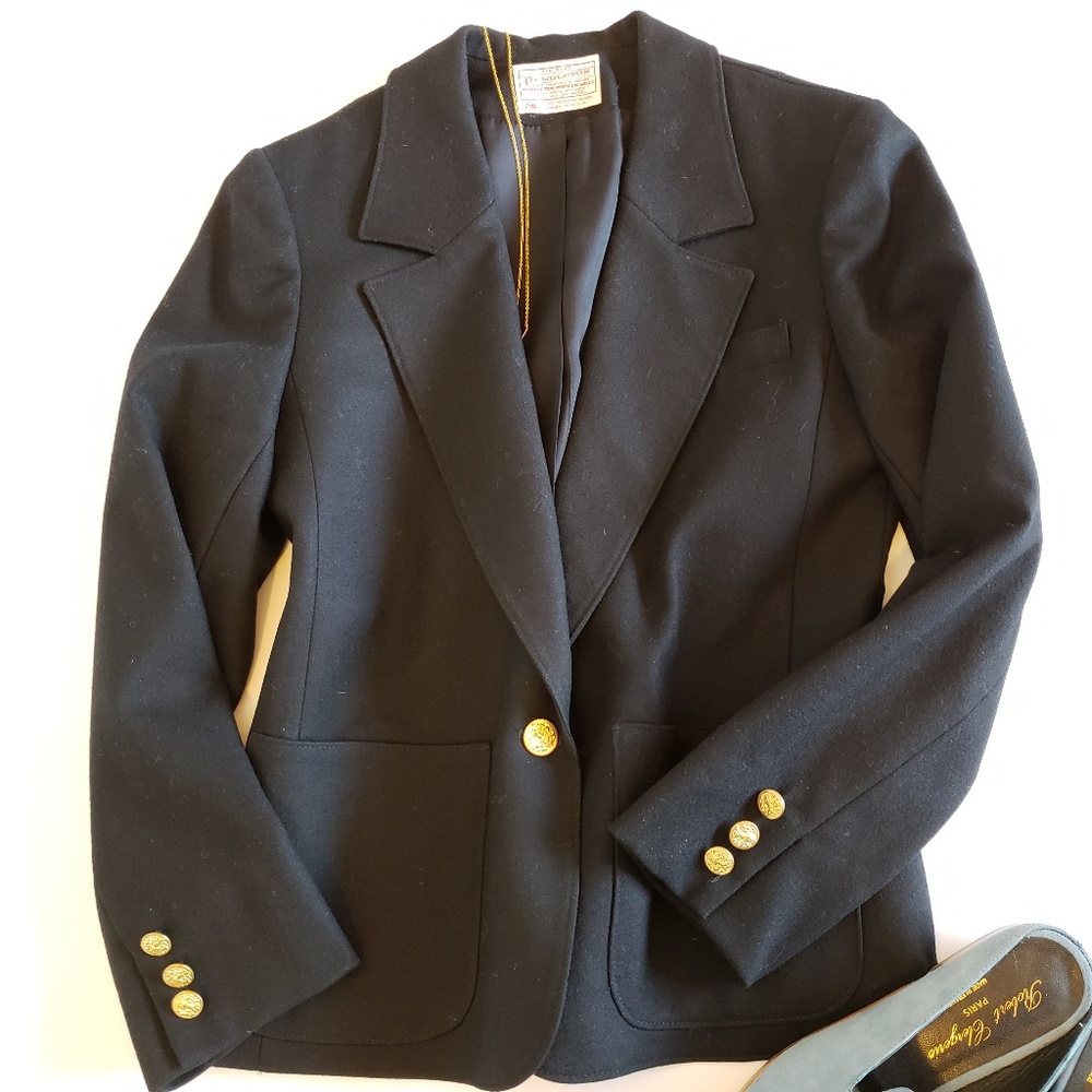 PENDLETON | Petite Wool Blazer, Black, Size 8